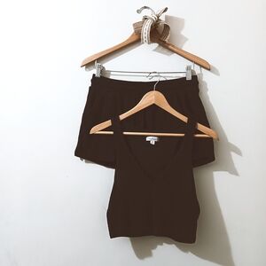 Colsie Black Ribbed Sleeveless Top & Shorts Cozy Soft Loungewear Pajama Set